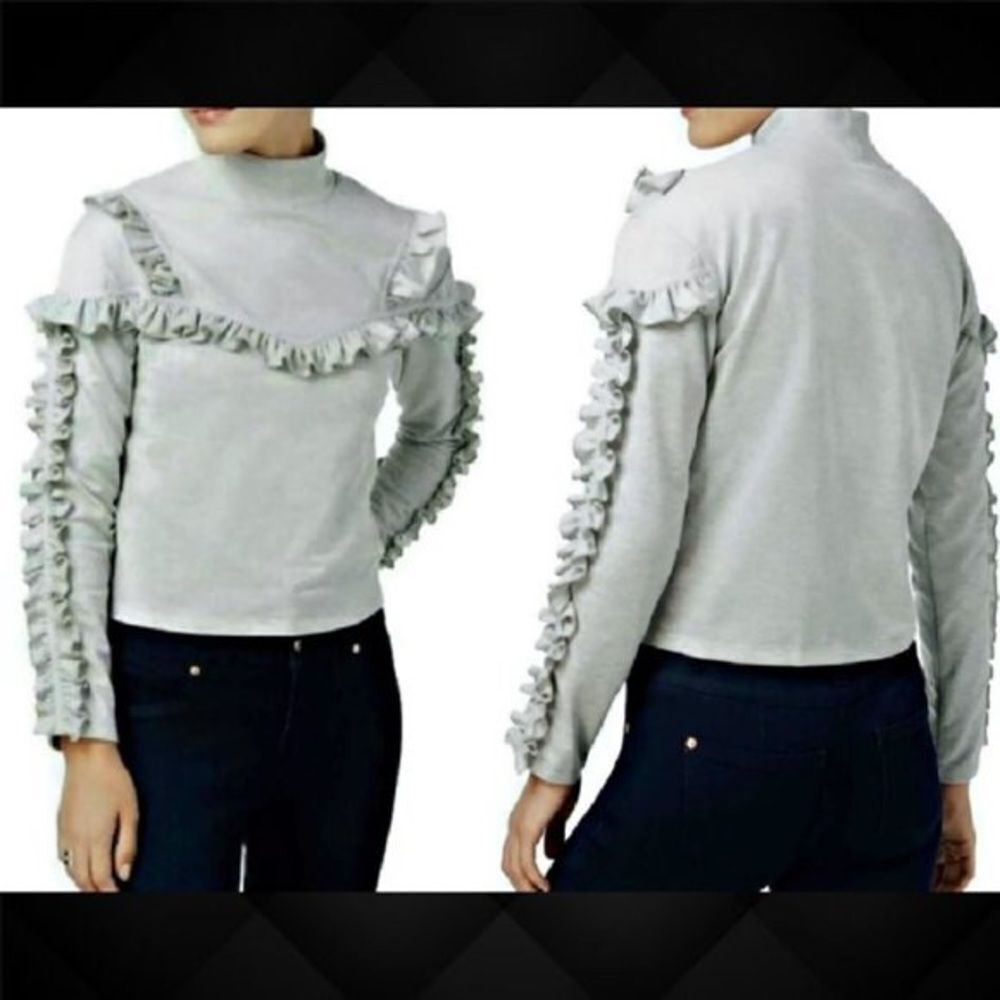 𝅺🌼nwt Buffalo Ripley Ruffled Mock-Neck Top🌼